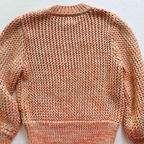H&M Chunky Knit Sweater Size Small Peach Cream Wool Blend Cottage Cute Comfort - Picture 7 of 9
